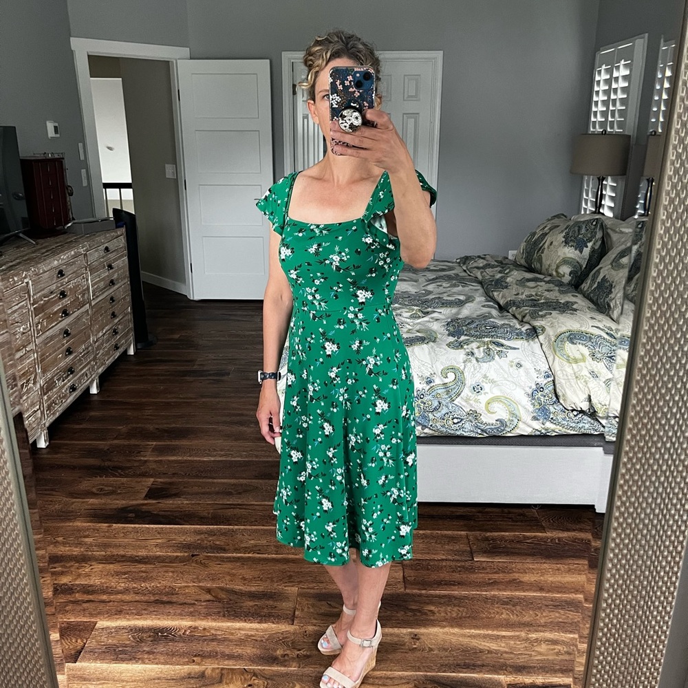 Banana Republic Green Floral Dress